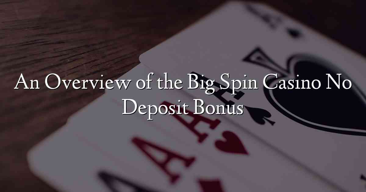 An Overview of the Big Spin Casino No Deposit Bonus